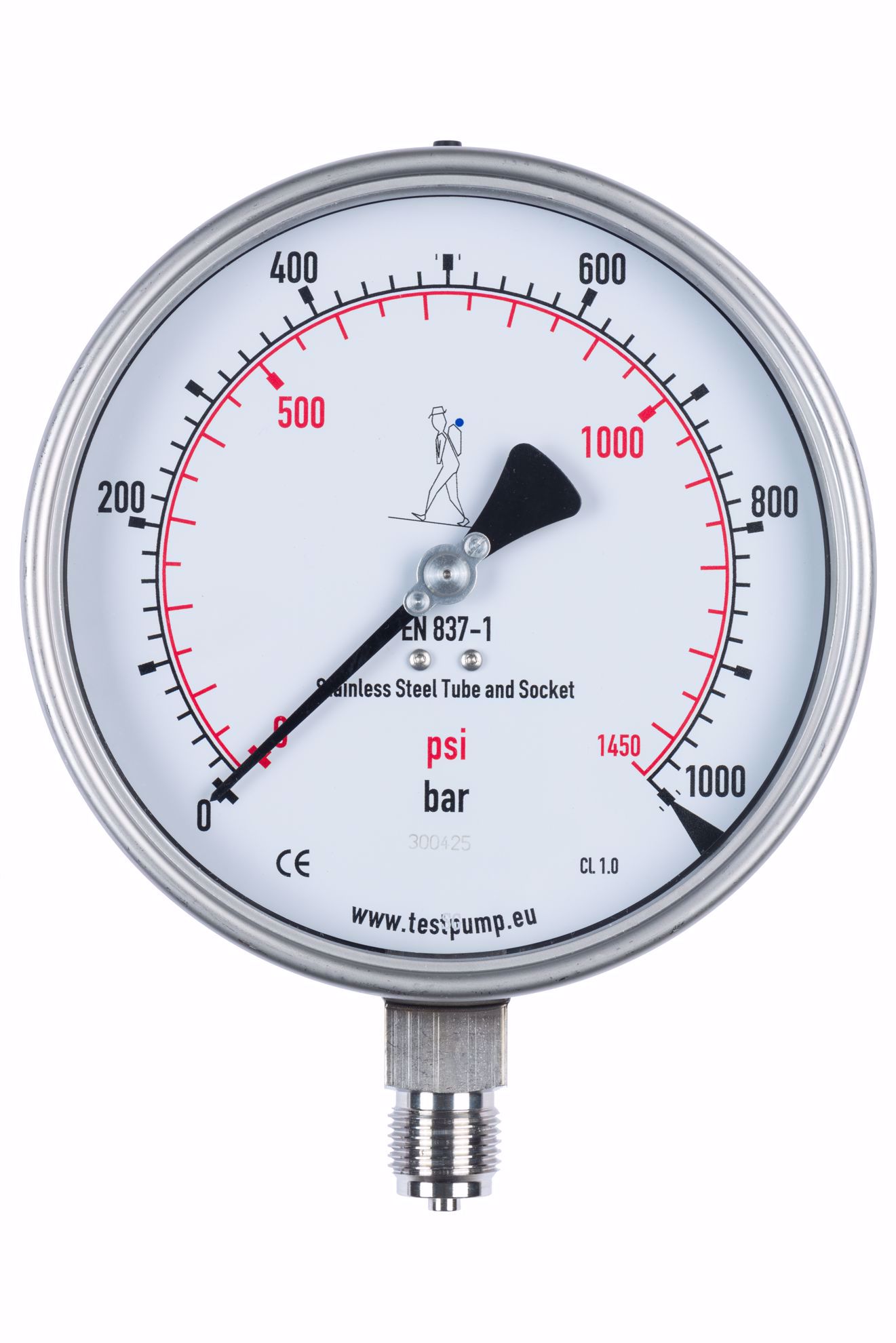 0-1000 Pressure Gauge - Ø150mm - 1% Accuracy - €125