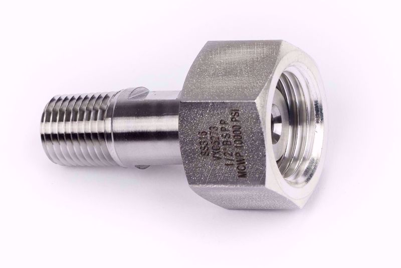 Picture of Adapter 1/2" BSP female with 60 degree cone and o-ring x 1/4" NPT Male