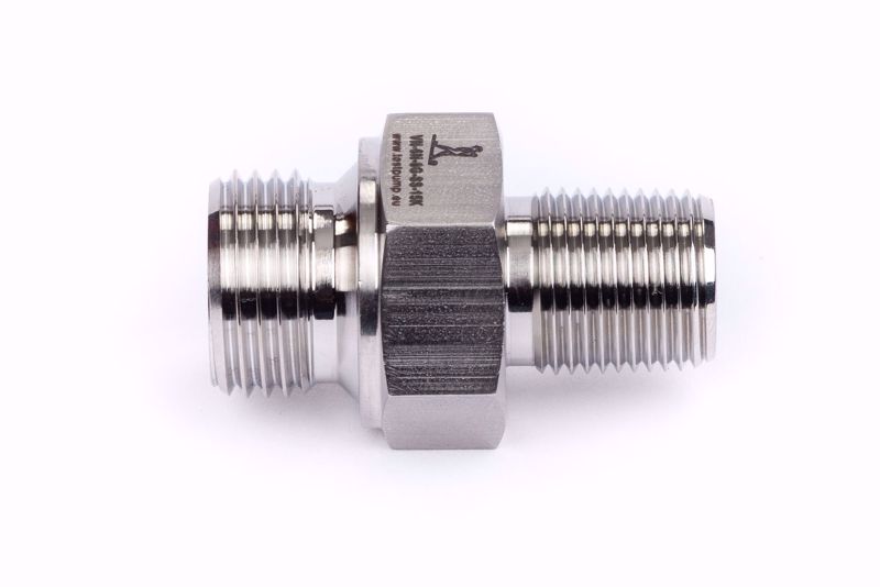 Picture of Adapter 3/8" NPT male x 1/2"BSP male, 60 degree cone